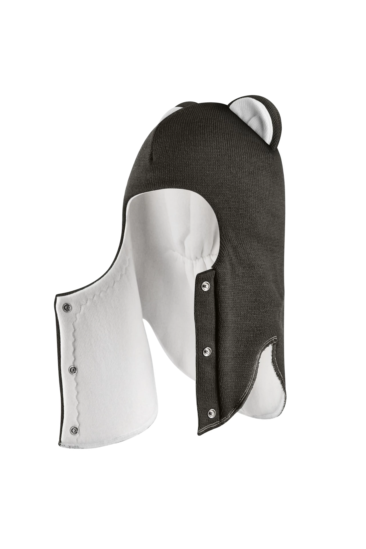 Зимова шапочка-шолом Corona.hm "Міс Левиця"  із кнопками  графіт