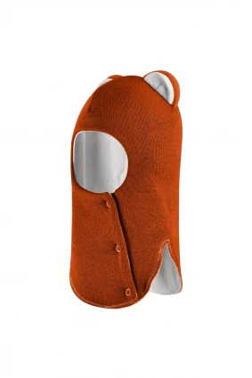 Зимова шапочка-шолом Corona.hm "Міс Левиця"  із кнопками  помаранчевий