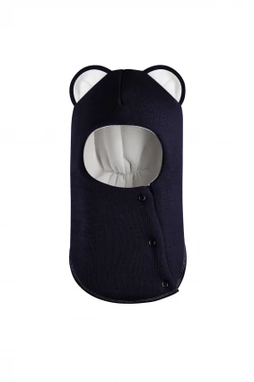 Зимова шапочка-шолом Corona.hm "Міс Левиця"  із кнопками  синій