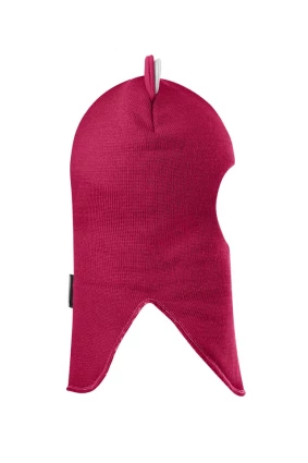 Зимова шапочка-шолом Corona.hm "Міс Левиця"  із кнопками  ягідний