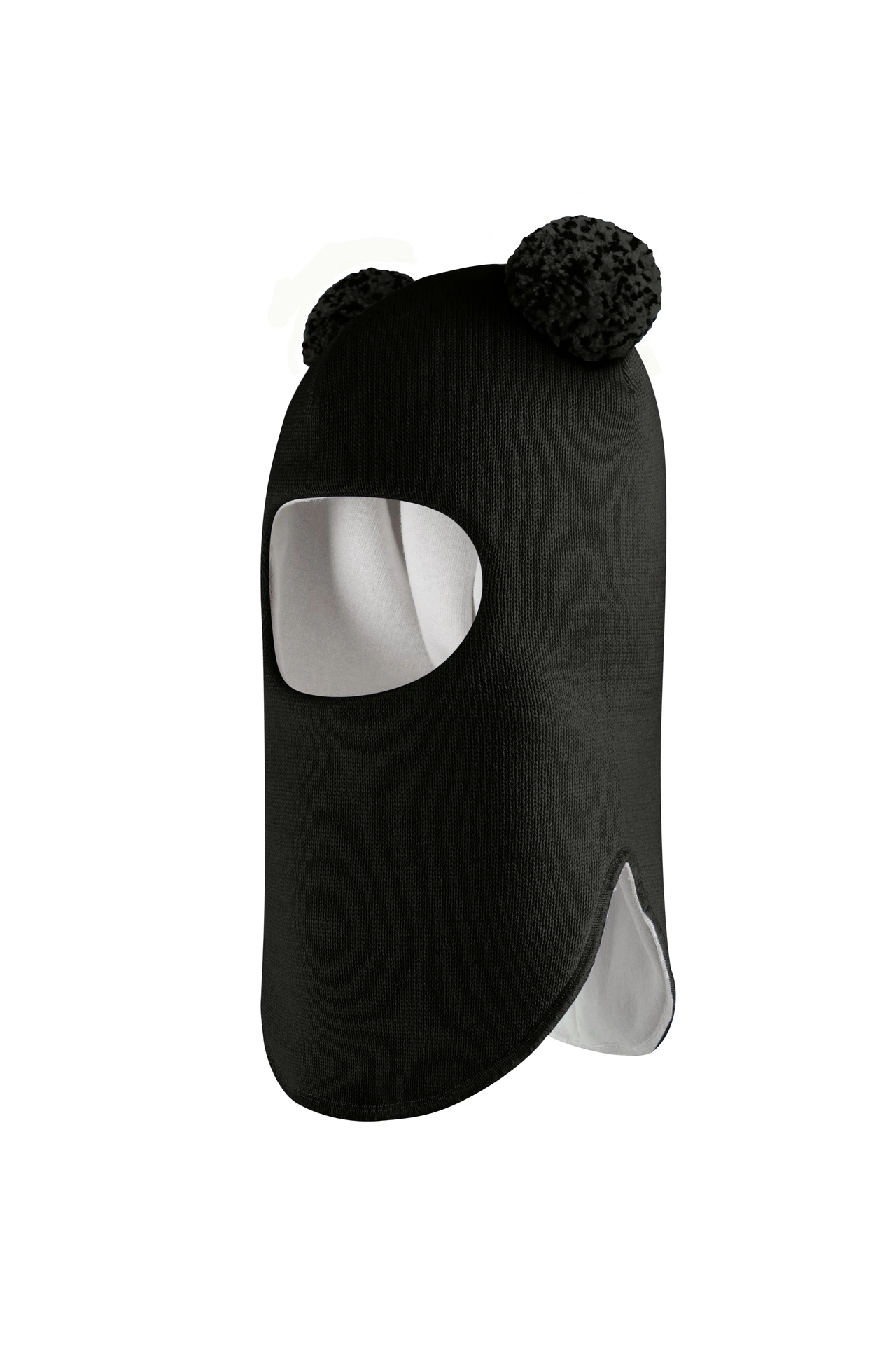 Зимова шапочка-шолом Corona.hm "Пандочка з помпонами МЕЛАНЖ" чорний