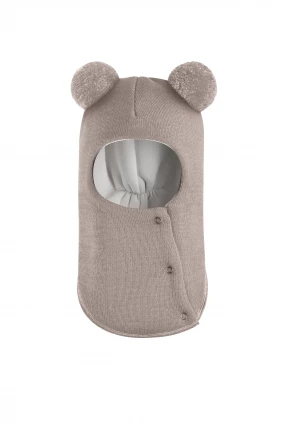 Зимняя шапочка шлем Corona.hm "Пандочка" на кнопках капучино