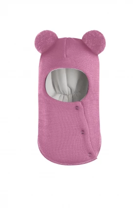 Зимова шапочка-шолом Corona.hm "Пандочка"  із кнопками  пильно-рожевий