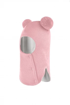 Зимняя шапочка шлем Corona.hm "Пандочка" на кнопках розовый