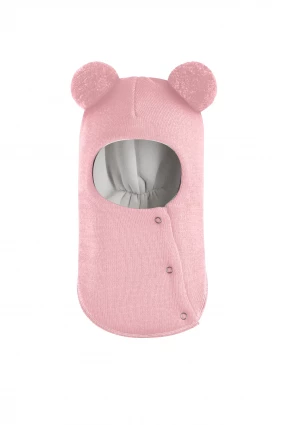 Зимняя шапочка шлем Corona.hm "Пандочка" на кнопках розовый