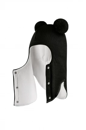 Зимова шапочка-шолом Corona.hm "Пандочка"  із кнопками чорний