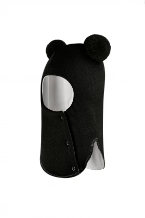 Зимова шапочка-шолом Corona.hm "Пандочка"  із кнопками чорний