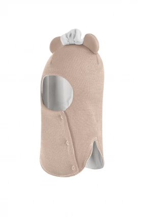 Зимняя шапочка шлем Corona.hm "Мисс Минни" на кнопочках беж золотой