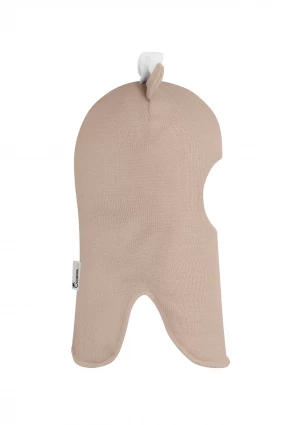 Зимняя шапочка шлем Corona.hm "Мисс Минни" на кнопочках беж золотой