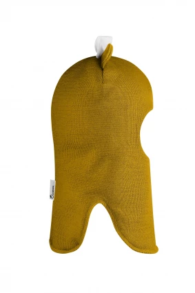 Зимняя шапочка шлем Corona.hm "Мисс Минни" на кнопочках медовый