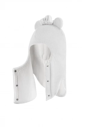 Зимова шапочка-шолом Corona.hm "Міс Мінні" з кнопочками молоко