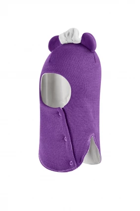 Зимняя шапочка шлем Corona.hm "Мисс Минни" на кнопочках фиалка