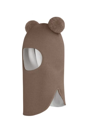 Зимова шапочка-шолом Corona.hm "Пандочка" молочний шоколад