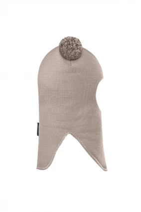Зимова шапочка-шолом Corona.hm "Пандочка з помпонами МЕЛАНЖ" лате