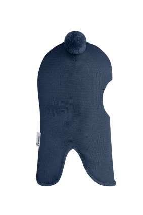 Зимова шапочка-шолом Corona.hm "Пандочка"  із кнопками  джинс