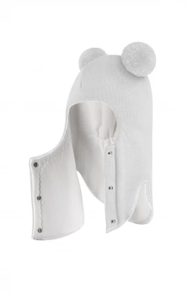 Зимова шапочка-шолом Corona.hm "Пандочка"  із кнопками  молоко