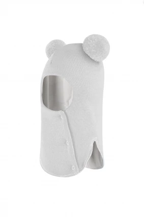 Зимняя шапочка шлем Corona.hm "Пандочка" на кнопках молоко