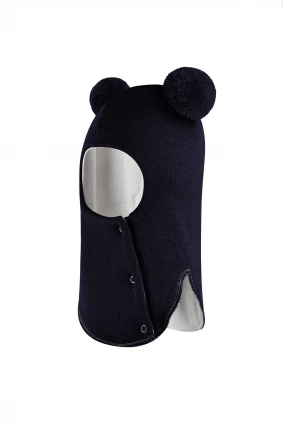 Зимова шапочка-шолом Corona.hm "Пандочка"  із кнопками  синій