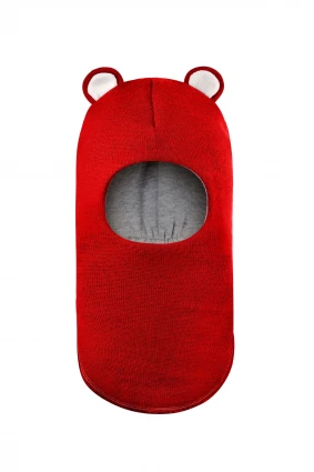 Зимняя шапочка-шлем Corona.hm "Мисс Мишутка"  красный