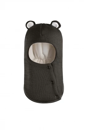 Зимова шапочка-шолом Corona.hm "Міс Ведмедиця" з кнопочками графіт