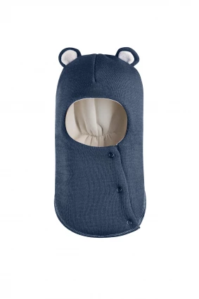 Зимова шапочка-шолом Corona.hm "Міс Ведмедиця" з кнопочками джинс