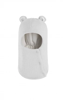 Зимова шапочка-шолом Corona.hm "Міс Ведмедиця" з кнопочками молоко