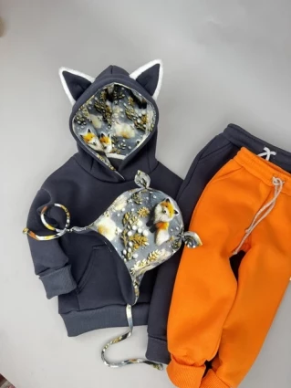 Костюм Corona.hm *Лисичка* графіт з додатковими штанами та шапочкою (шапочка на вибір)