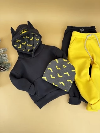 Костюм Corona.hm *Бетмен* чорний з шапочкою та додатковими штанами