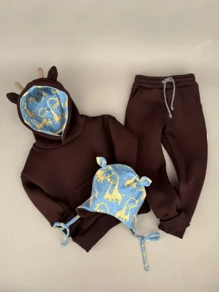 Костюм Corona.hm *Жирафчик* шоколадний з шапочкою (шапочка на вибір)