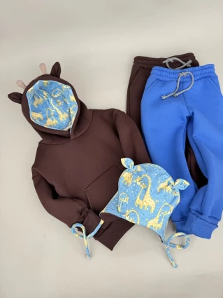 Костюм Corona.hm *Жирафчик* шоколадний з додатковими штанами та шапочкою (шапочка на вибір)