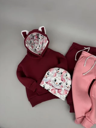 Костюм Corona.hm *Кицюня* бордо з додатковими штанами та шапочкою (шапочка на вибір)