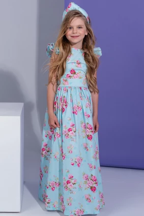 Платье для девочки Corona.hm “Роскошь”, троянда на блакитному