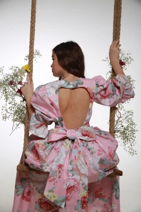 Сукня для дівчинки Corona.hm “Мері”, півонія на рожевому